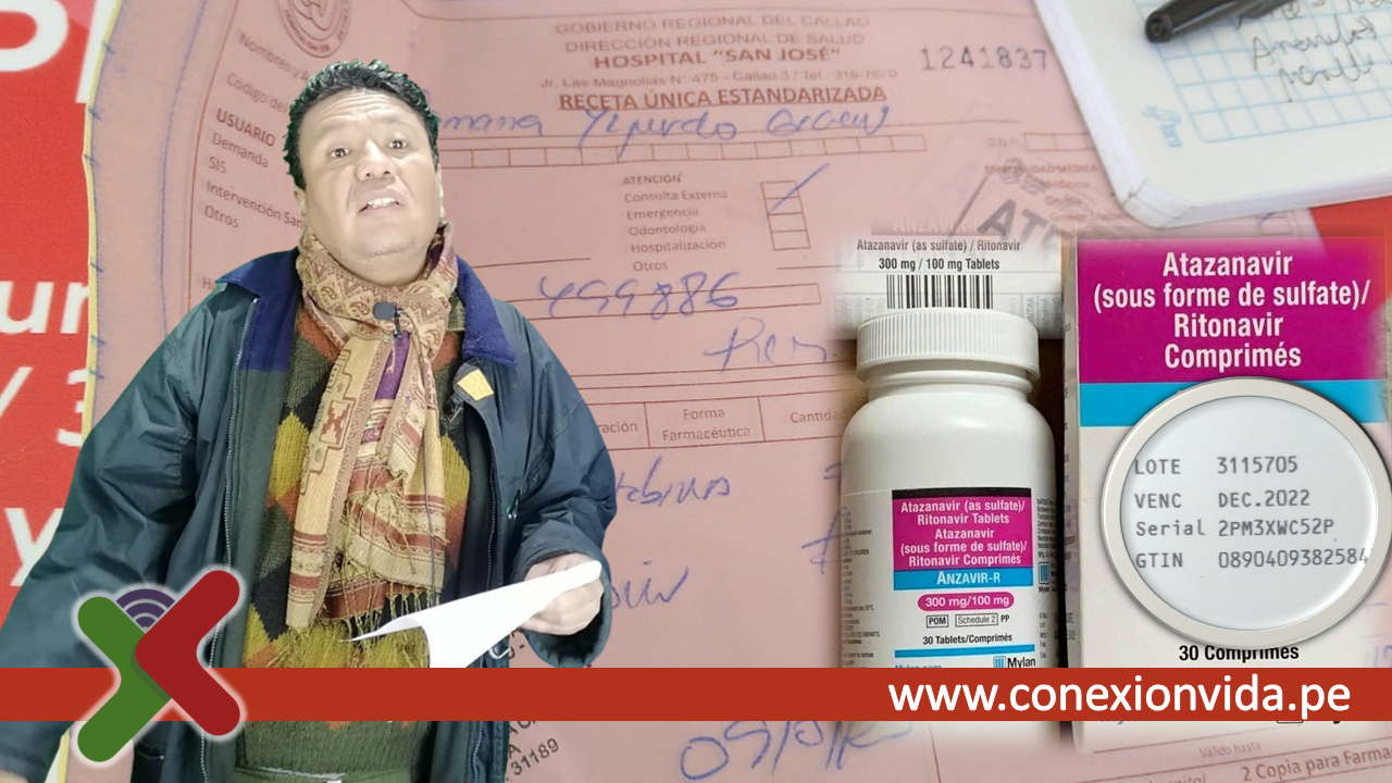 Gichin Gamarra, denuncia desabastecimiento de medicamentos para el VIH en hospital del Callao. Composición - Conexión Vida