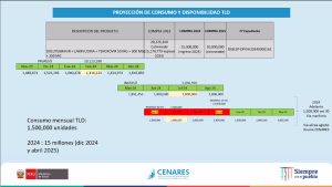 Captura de presentación del MINSA y CENARES en reunión virtual. 